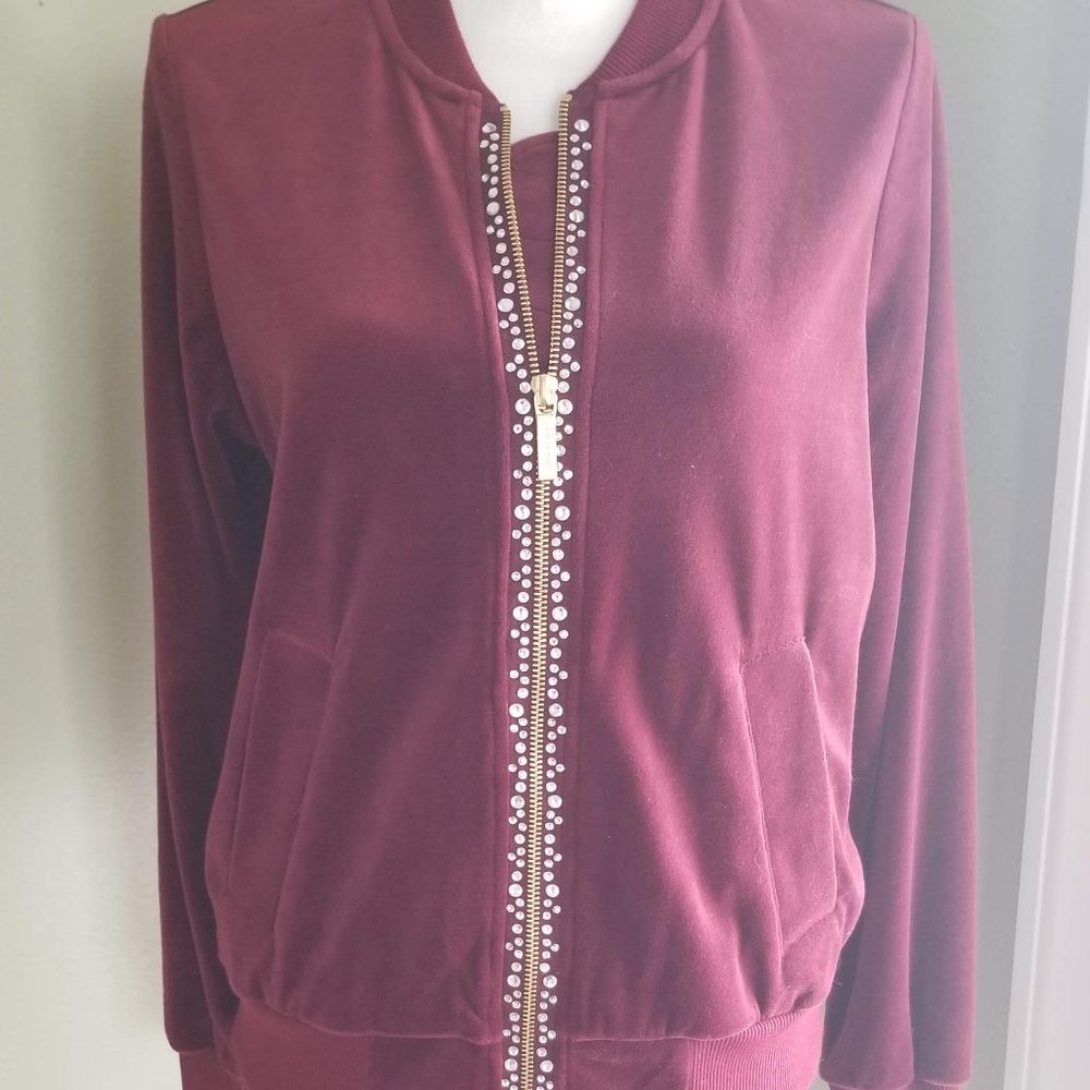 Michael Kors Velour Bomber Jacket P/M